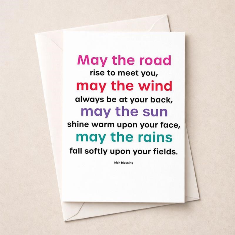 An image of Just To Say Card - May The Road Rise To Meet You