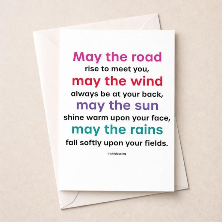 Just To Say Card - May The Road Rise To Meet You Just To Say Card - May The Road Rise To Meet You