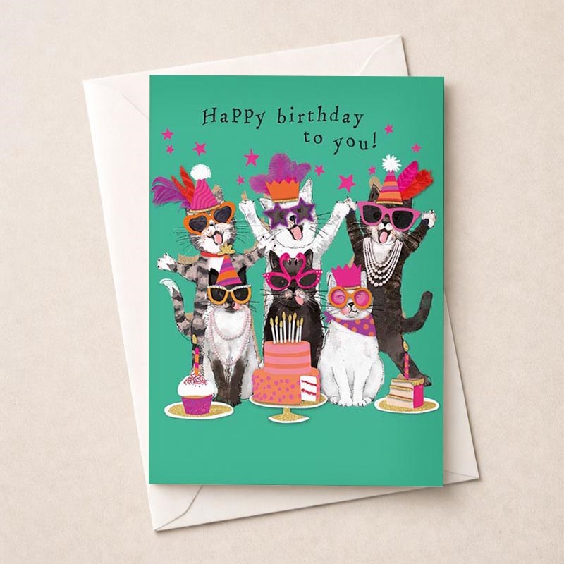 An image of Birthday Card - Birthday Cats
