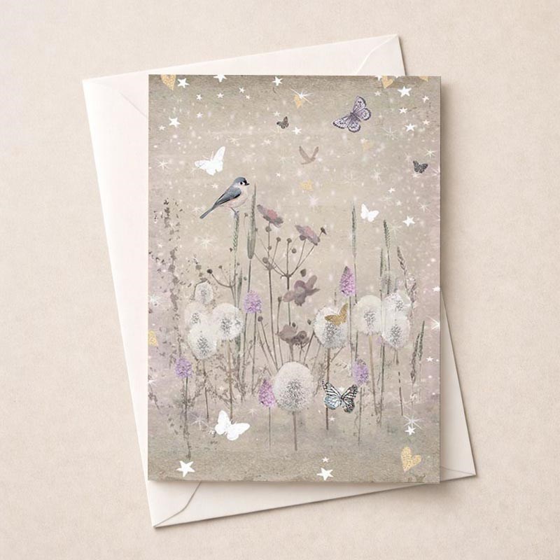 An image of Open Card - Birds and Flowers