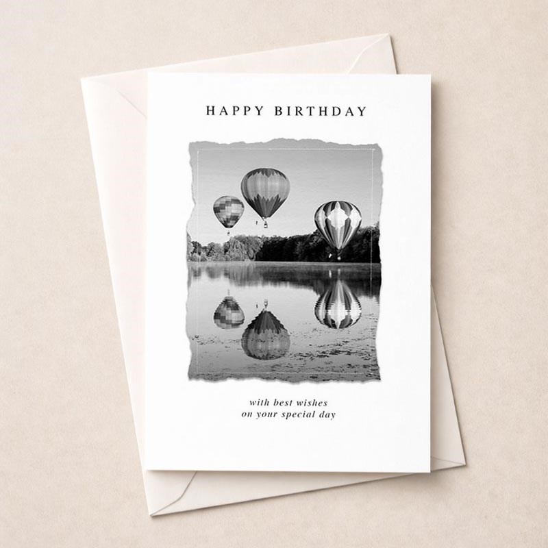 An image of Birthday Card - Hot Air Balloons
