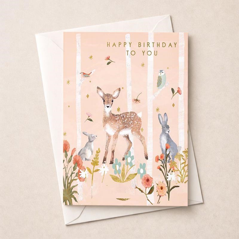 An image of Birthday Card - Woodland Animals