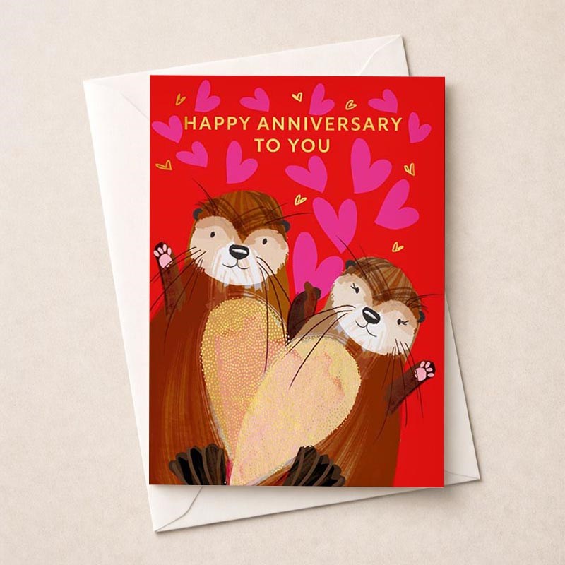 An image of Anniversary Card - Otters