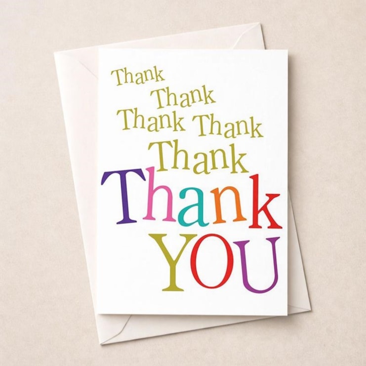 Thank You Card - Thank Thank Thank You Thank You Card - Thank Thank Thank You