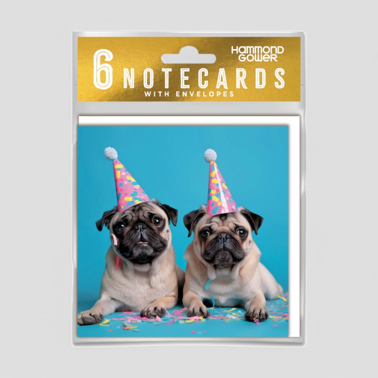 Hanging Notecard Set - Party Pugs