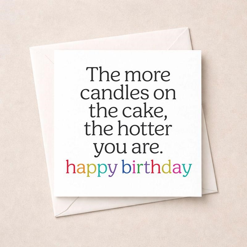 An image of Birthday Card - More Candles On The Cake The Hotter You Are