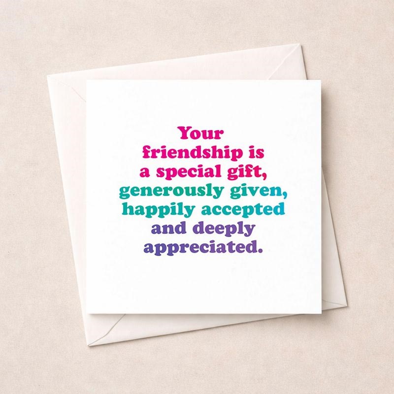 An image of Friendship Card - Your Friendship Is A Special Gift