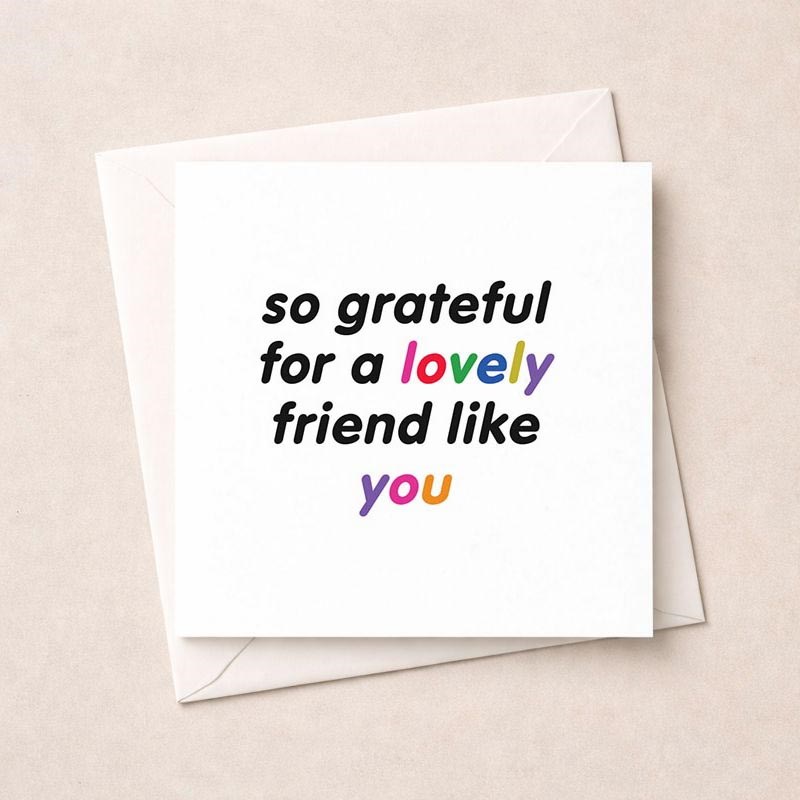 An image of Friendship Card - So grateful for a lovely friend like you