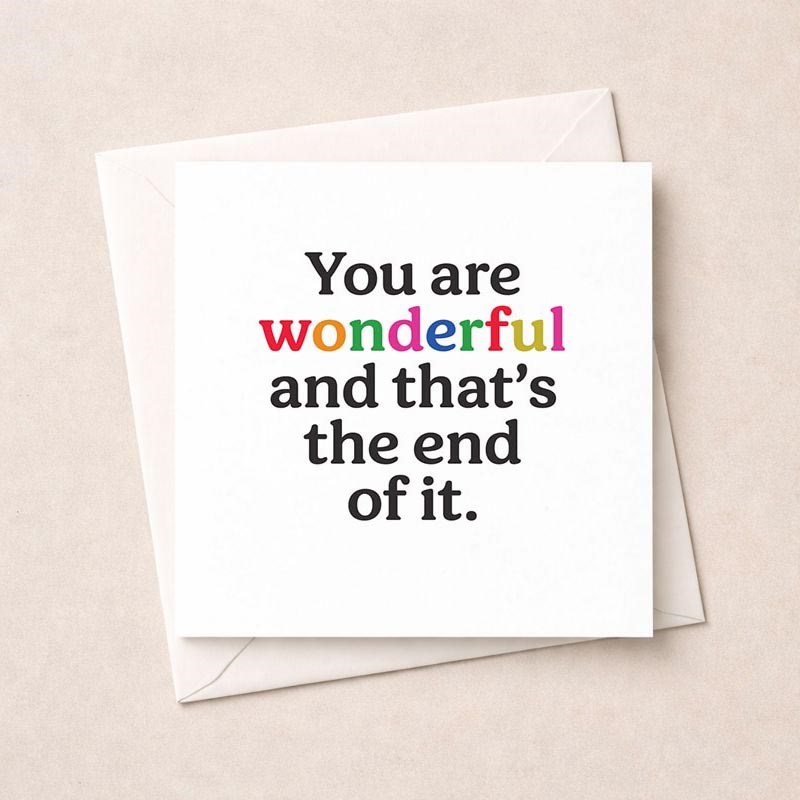 An image of Just To Say Card - You Are Wonderful