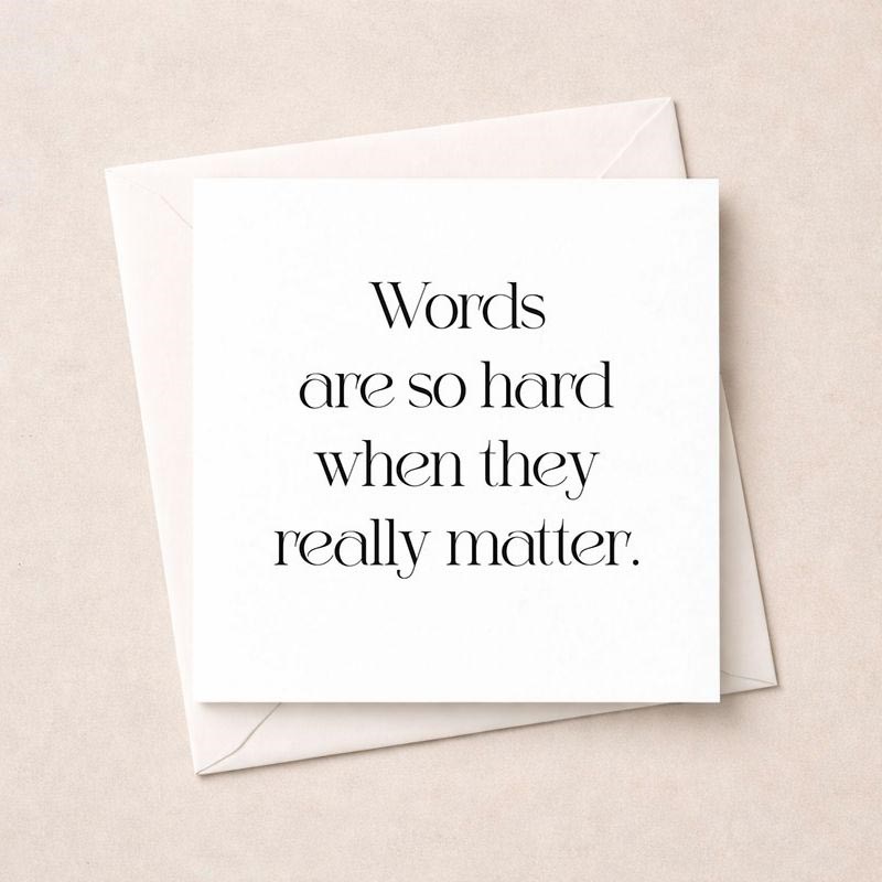 An image of Thinking Of You Card - Words Are So Hard