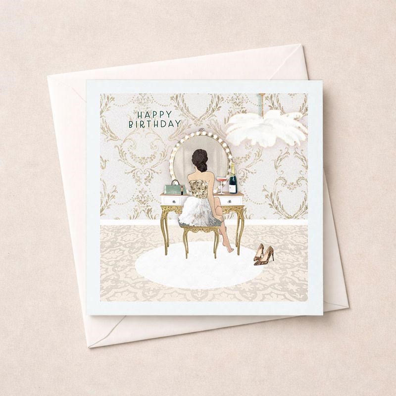 An image of Birthday Card - White Dressing Table