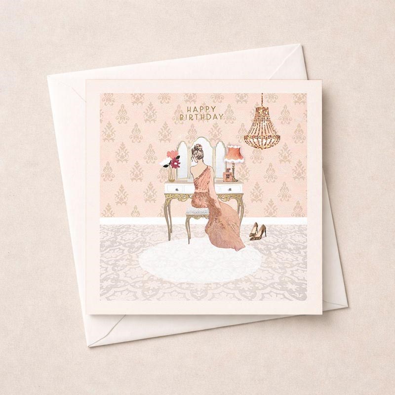 An image of Birthday Card - Pink Dressing Table