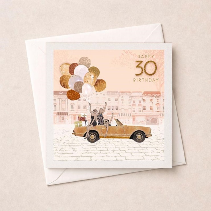 Age 30 Birthday Card - Girl In Car Age 30 Birthday Card - Girl In Car