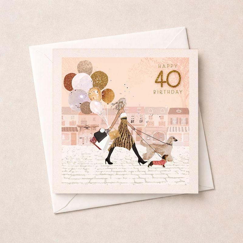 An image of Age 40 Birthday Card - Shopping Trip