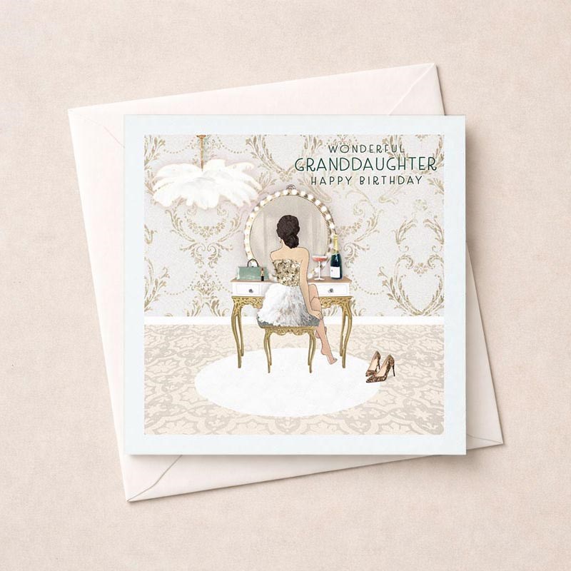 An image of Granddaughter Birthday Card - White Dressing Room