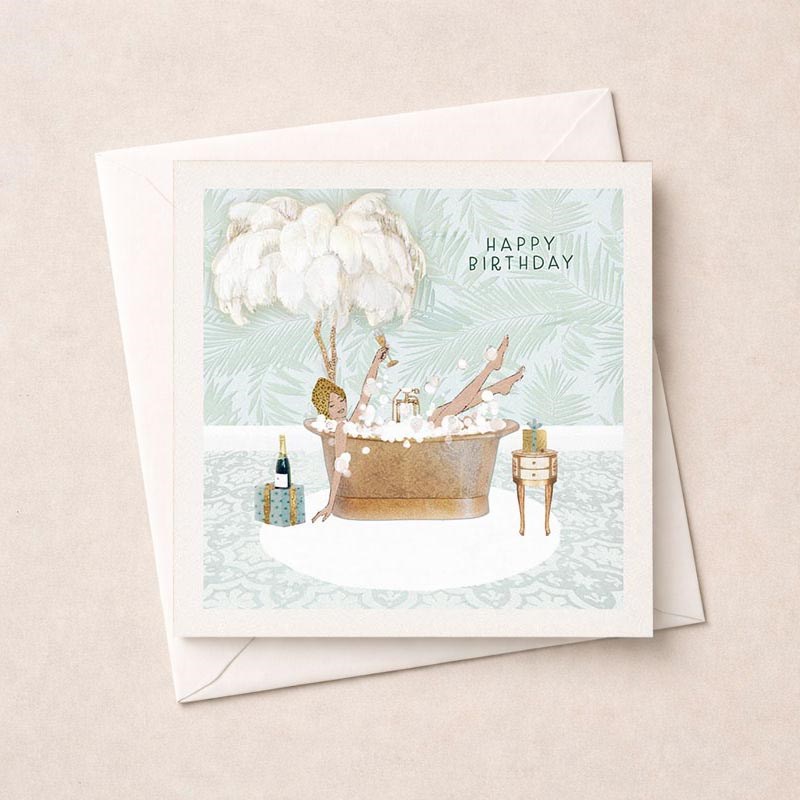 An image of Birthday Card - Lady In Bathtub