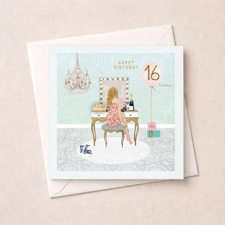 Age 16 Birthday Card - Dressing Room Age 16 Birthday Card - Dressing Room