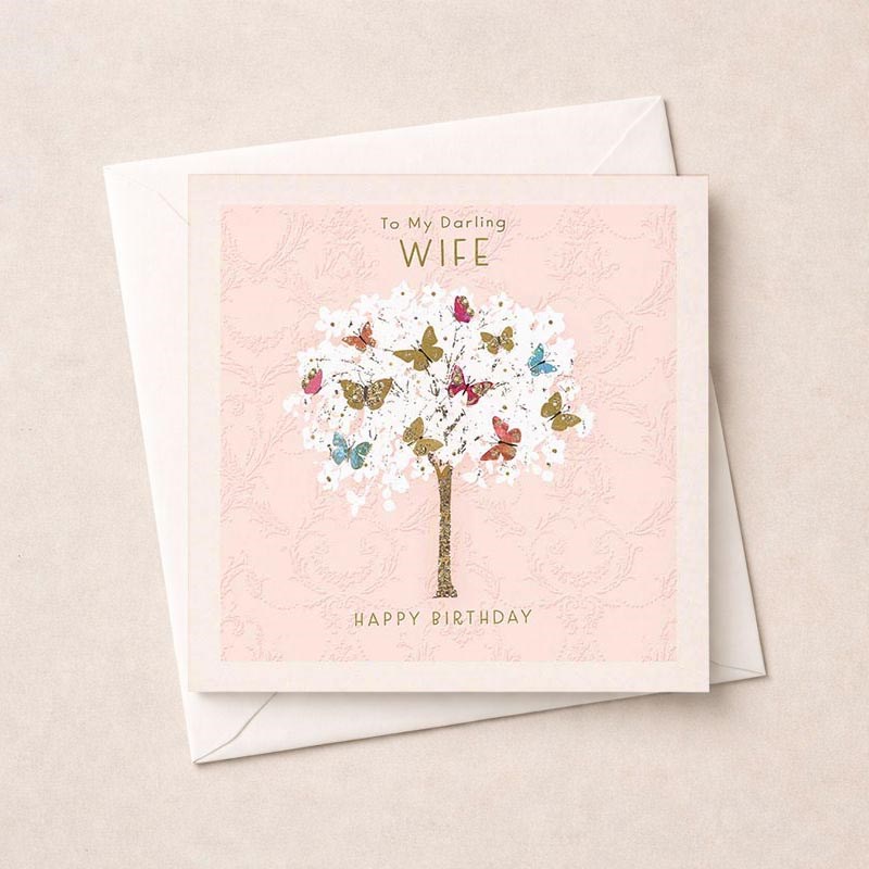An image of Wife Birthday Card - Butterfly Tree