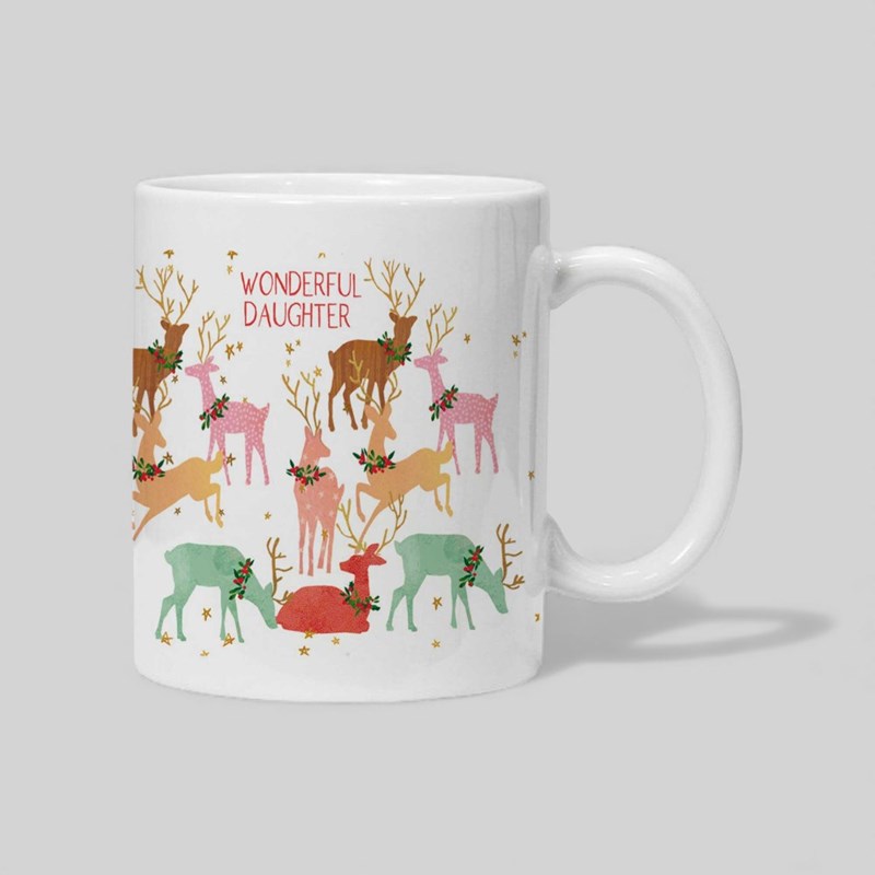 An image of Personalised Christmas Mug - Reindeers