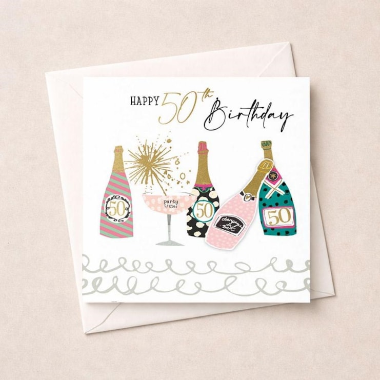 Age 50 Birthday Card - Champagne Age 50 Birthday Card - Champagne