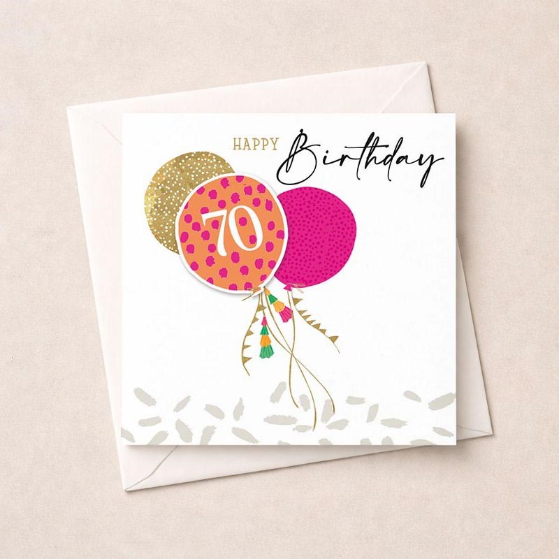 An image of Age 70 Birthday Card - Balloons