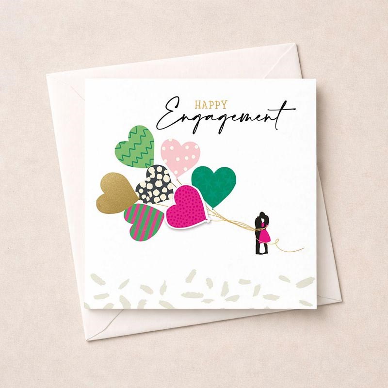 An image of Engagement Card - Heart Balloons