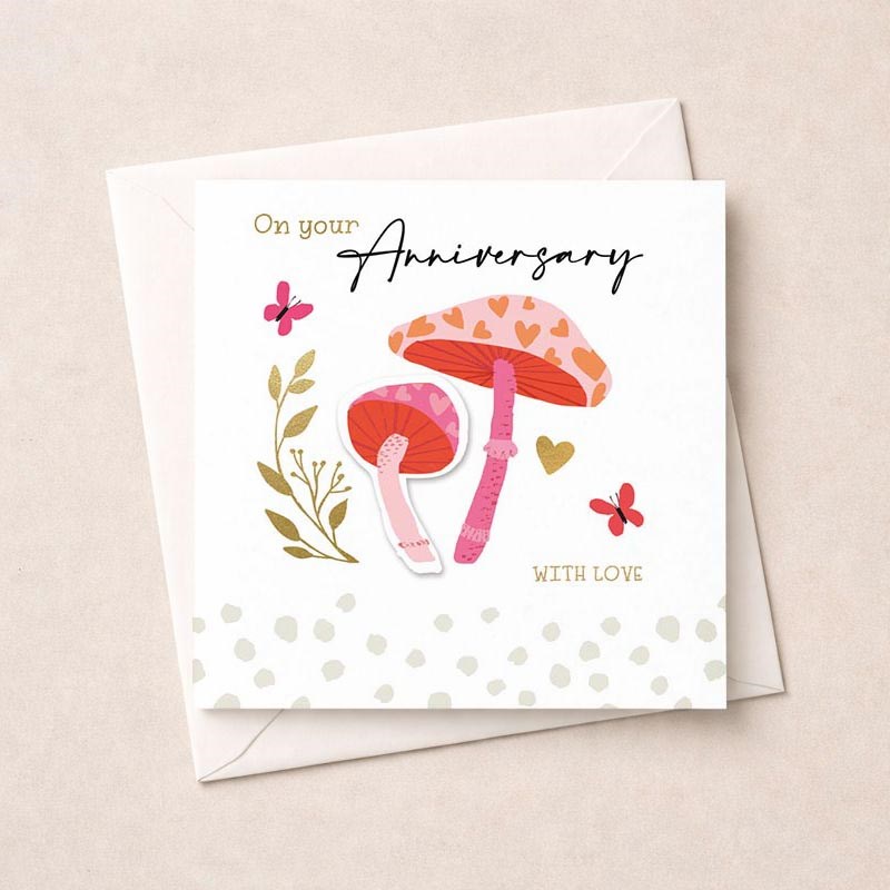 An image of Anniversary Card - Mushrooms