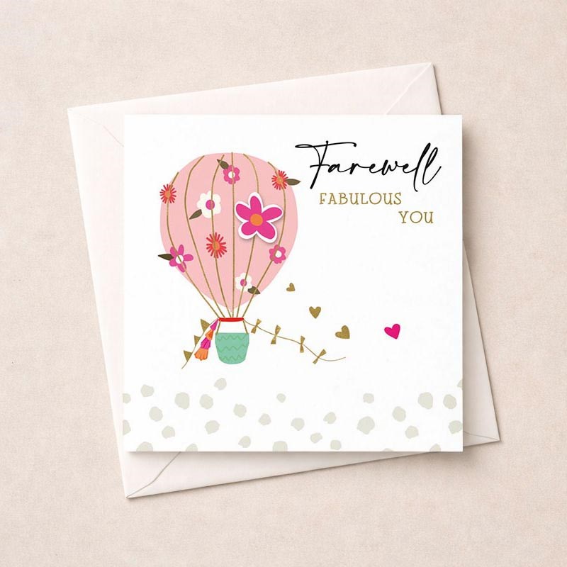 An image of Sorry Youâ€ (tm)re Leaving Card - Hot Air Balloon