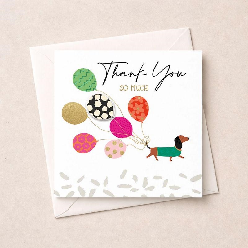 An image of Thank You Card - Daschung and Balloons