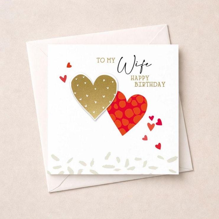 Wife Birthday Card - Hearts Wife Birthday Card - Hearts