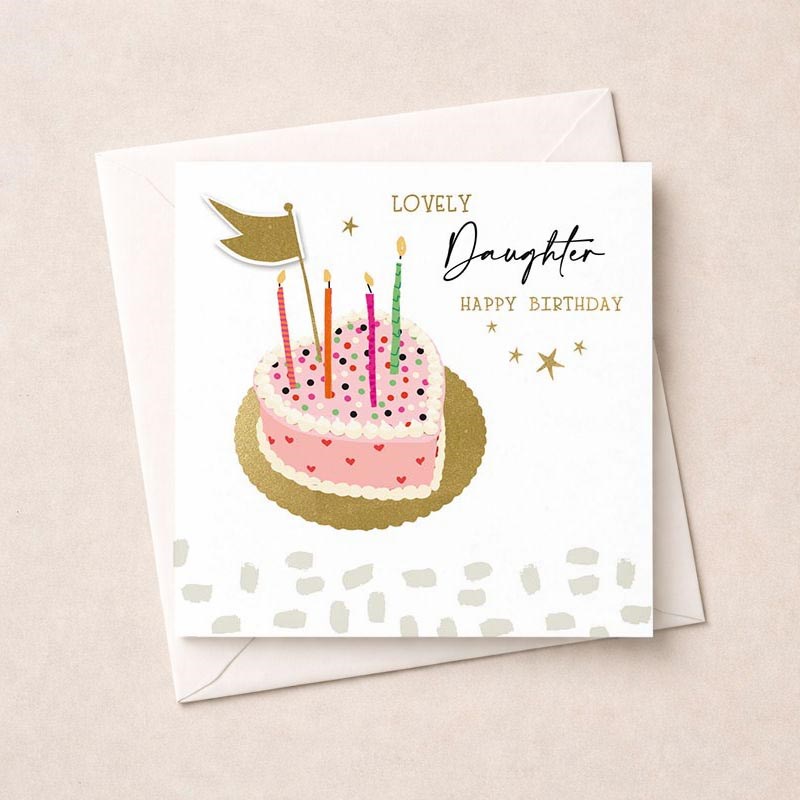An image of Birthday Card - Daughter Heart Cake