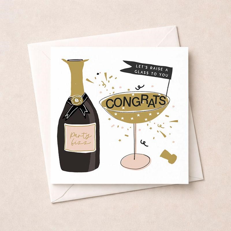 An image of Congratulations Card - Champagne