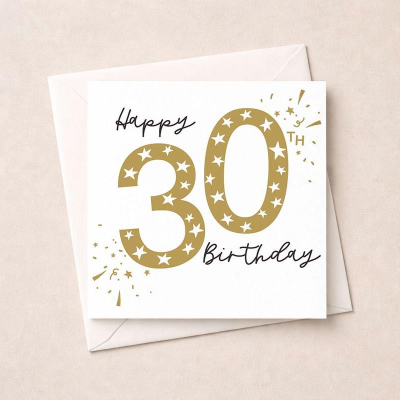 An image of Age 30 Birthday Card - Stars
