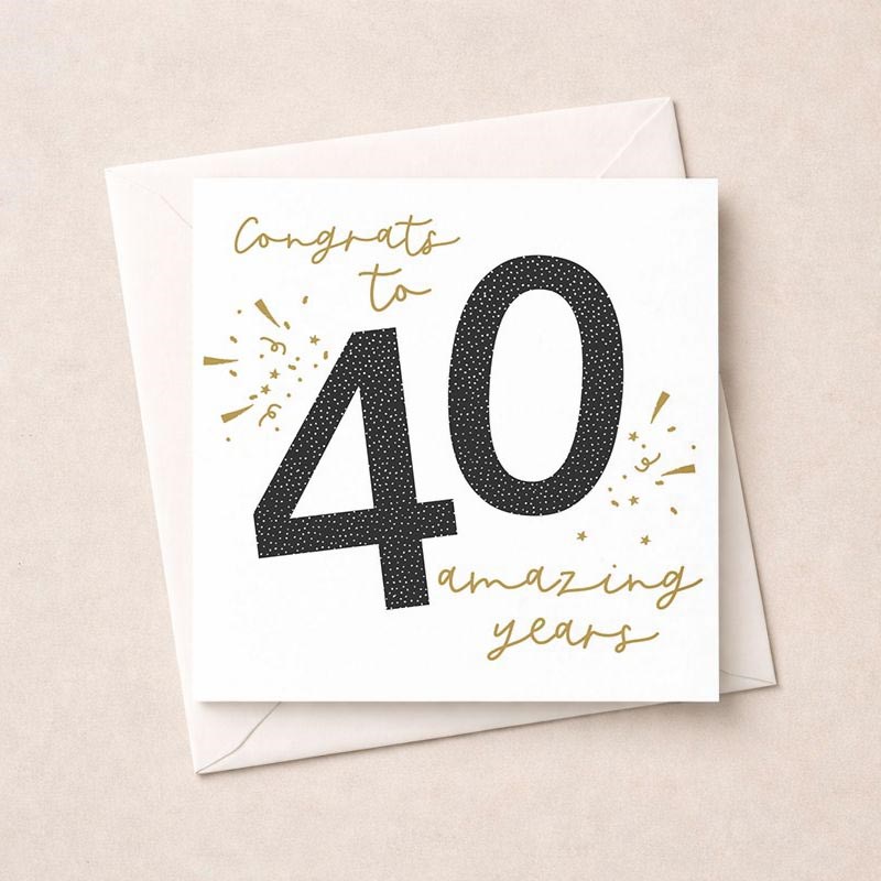 An image of Age 40 Birthday Card - Stars