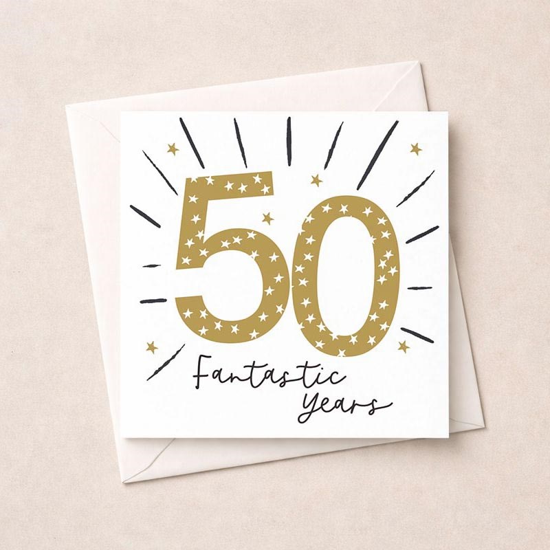 An image of Age 50 Birthday Card - Stars