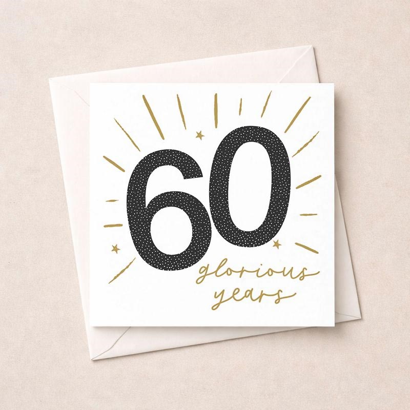 An image of Age 60 Birthday Card - Stars