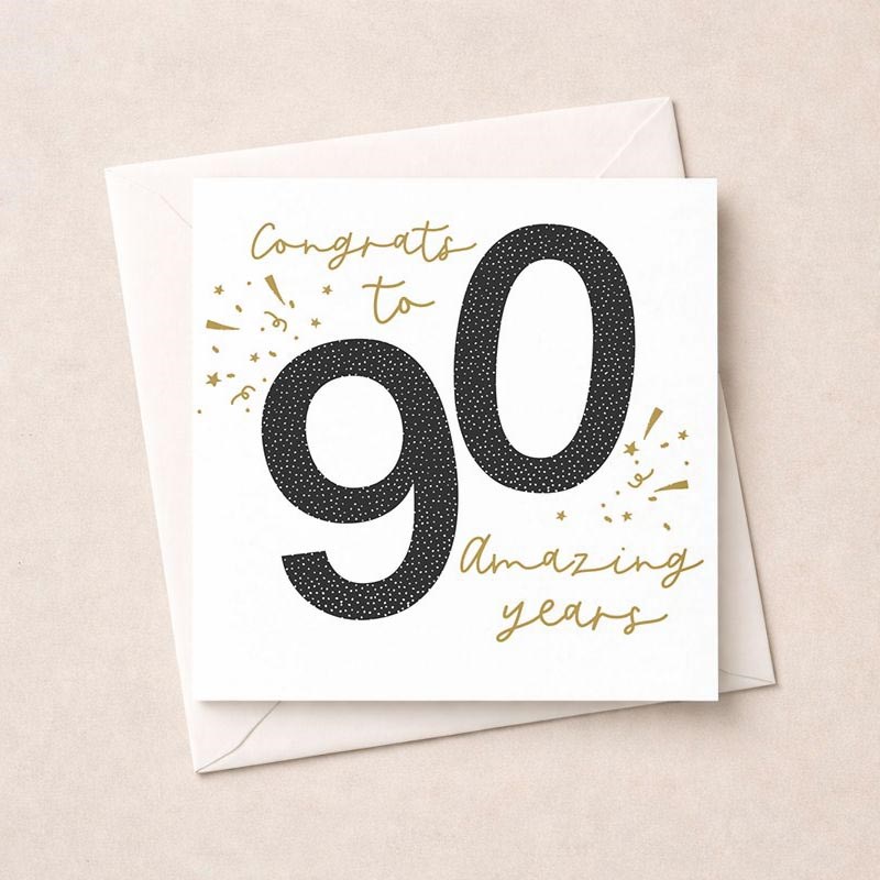 An image of Age 90 Birthday Card - Stars