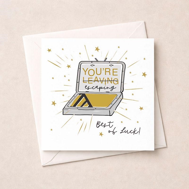 An image of Sorry You're Leaving Card - Escaping!