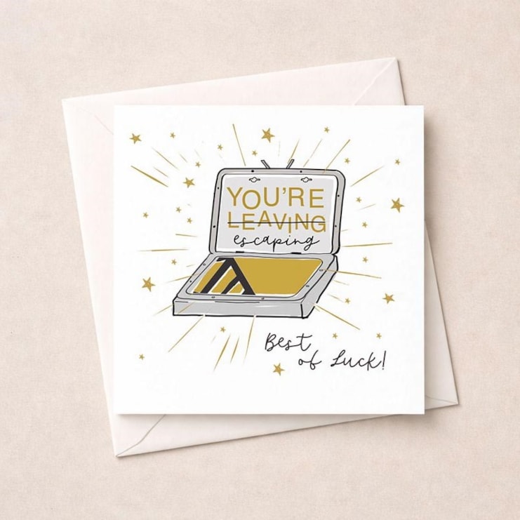 Sorry You're Leaving Card - Escaping! Sorry You're Leaving Card - Escaping!