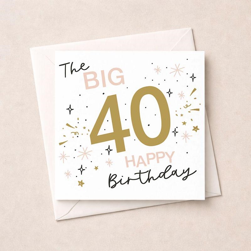 An image of Age 40 Birthday Card - Stars