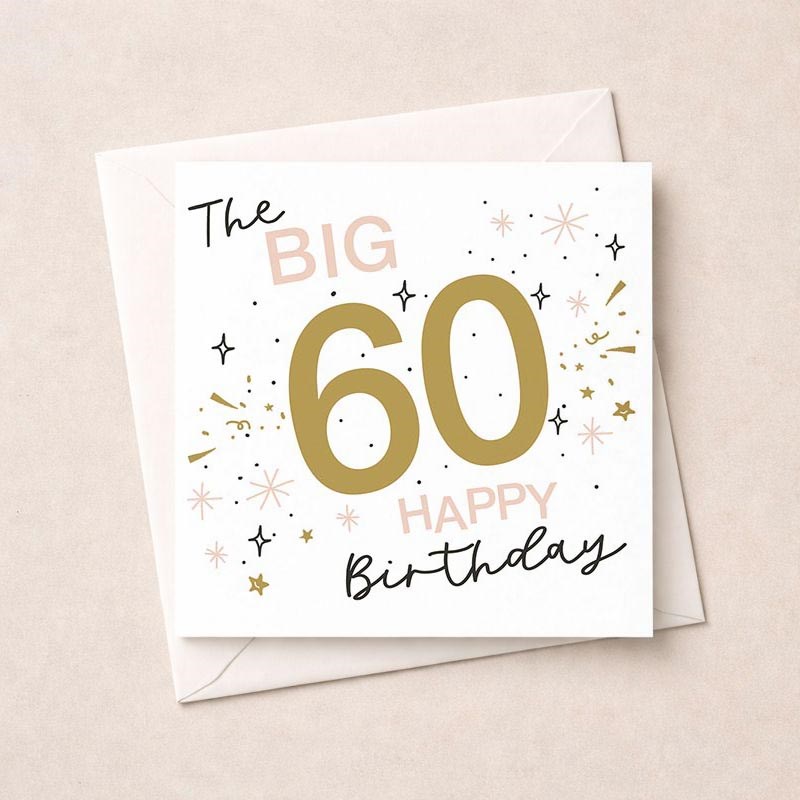 An image of Age 60 Birthday Card - Stars