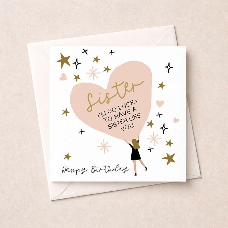 An image of Sister Birthday Card - Heart