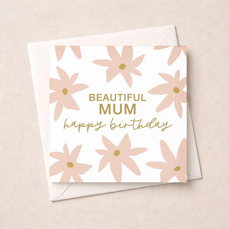 An image of Mum Birthday Card - Pink Flowers