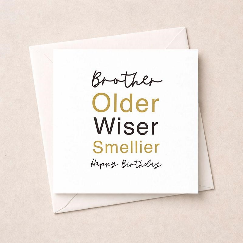 An image of Brother Birthday Card - Older, Wiser, Smellier