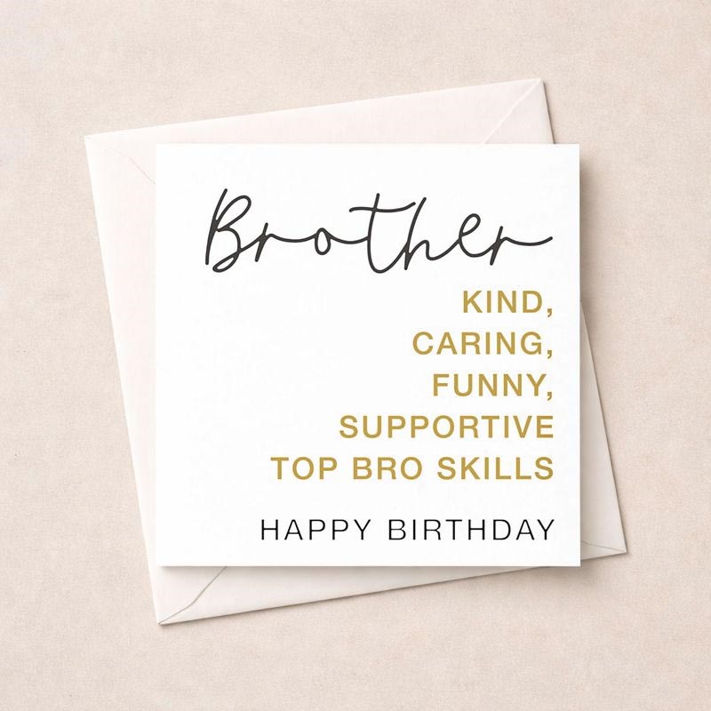 An image of Brother Birthday Card - Top Bro Skills