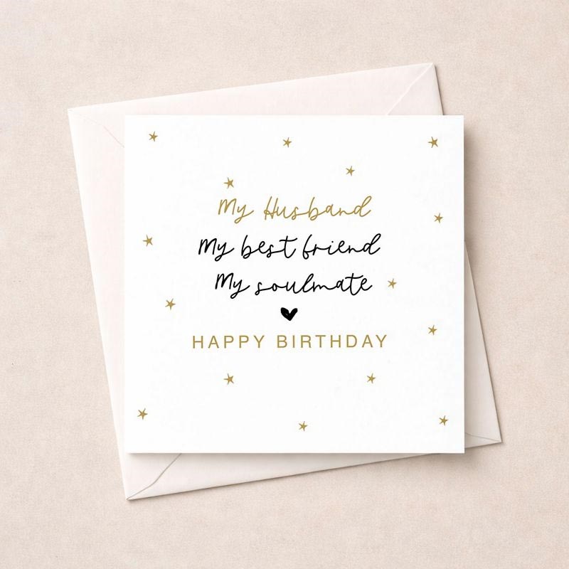 An image of Husband Birthday Card - Bestfriend, Soulmate