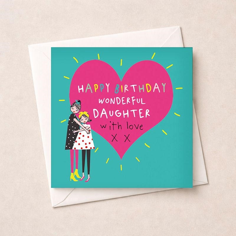 An image of Daughter Birthday Card - Pink Heart
