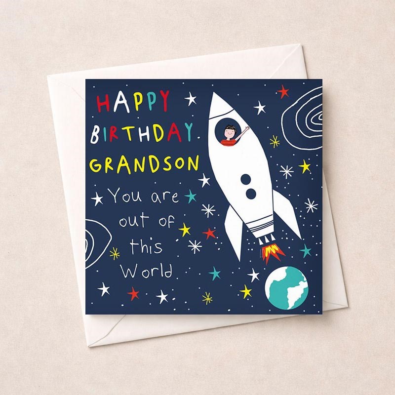 An image of Grandson Birthday Card - Out Of This World
