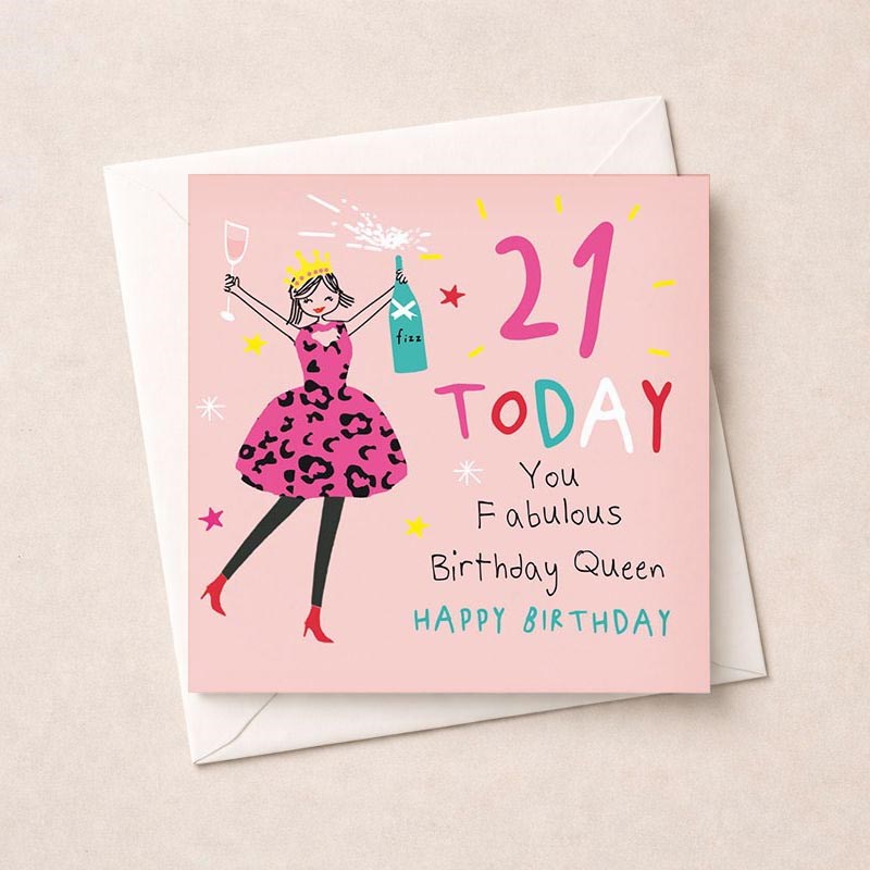An image of Age 21 Birthday Card - Birthday Queen