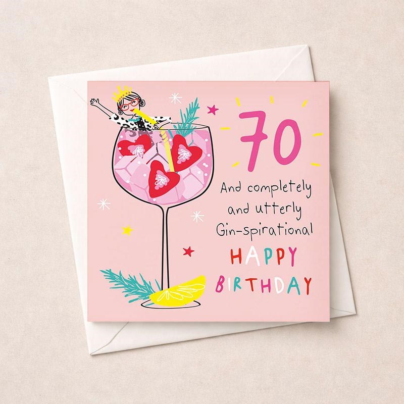 An image of Age 70 Birthday Card - Gin-spirational